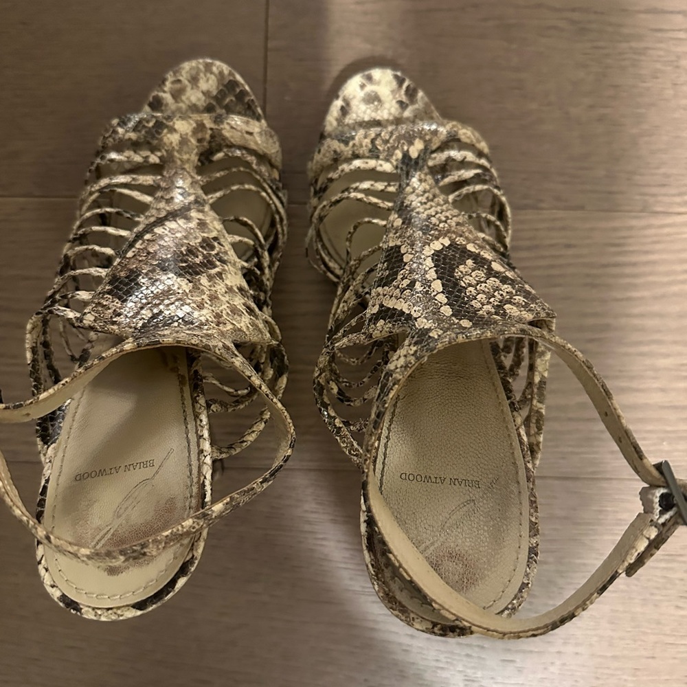 Brian Atwood Python 4” Caged Heels - image 4